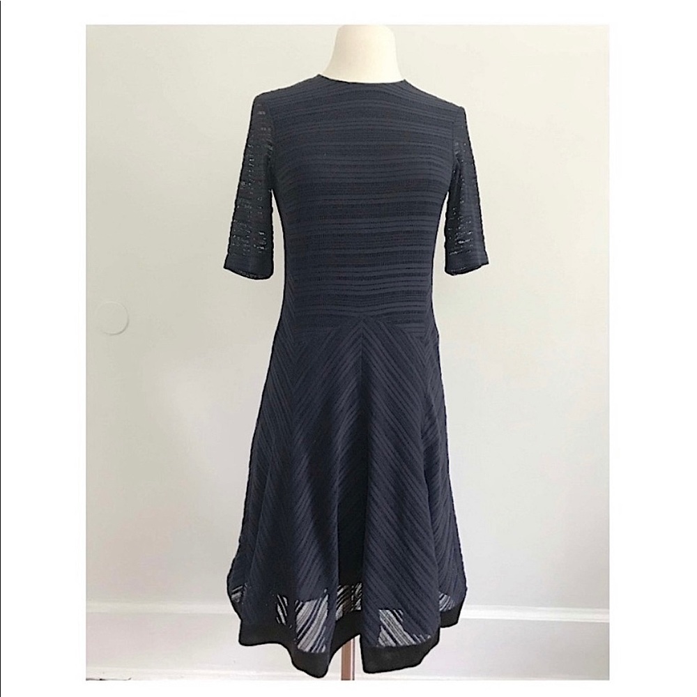 RAG & BONE navy elbow length sleeve dress